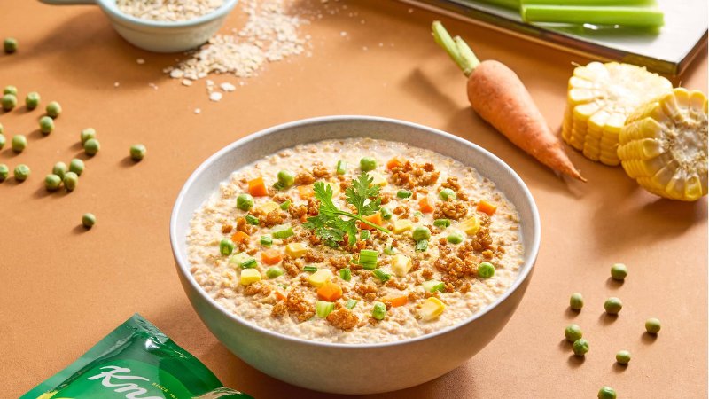 Cháo yến mạch thịt bò rau củ