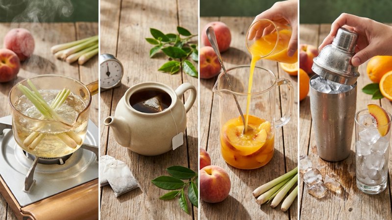 Hướng dẫn cách làm trà đào cam sả chi tiết