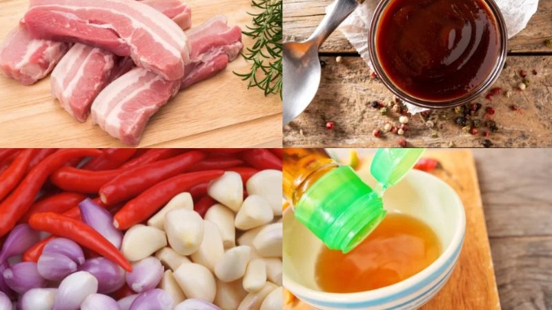 Nguyên liệu làm thịt ba chỉ nướng nồi chiên không dầu
