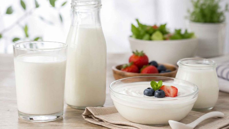 Sữa chua không đường và trái cây cho bữa phụ